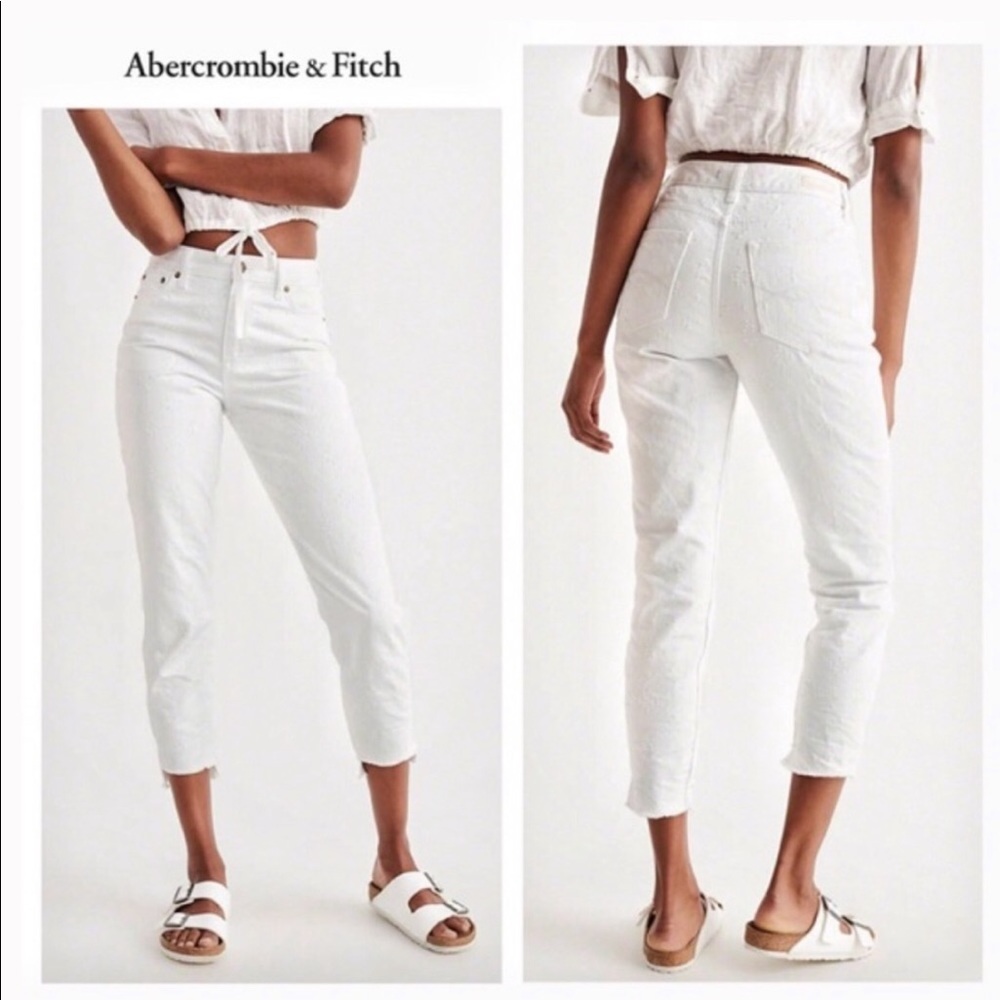 NEW Abercrombie & Fitch Step Hem White Jean 716